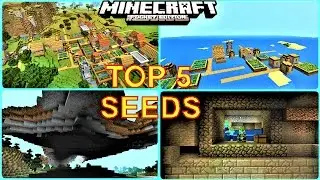 Minecraft PE - TOP 5 SEEDS ! SUPER RARE VILLAGES, STRONGHOLDS, DUNGEONS & MORE ! - MCPE 1.0.5