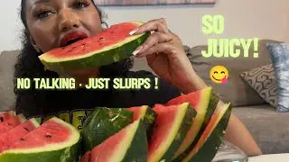 Juicy Watermelon ASMR 🍉 | Slurping Sounds, No Talking, Seeded Sweet Bliss