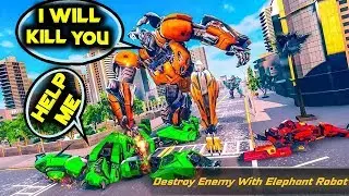 Flying Elephant Robot Transform: Flying Robot War | Android Gameplay | | Monster 3d Elephant Robot