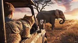 Golden Tabby Cat&rsquo;s Epic Rhino Chase Across the Savanna