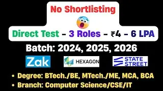 🔥Finally Direct Test Hiring 2025 | OFF Campus Drive for 2025 Batch | Hiring for 2026 Batch