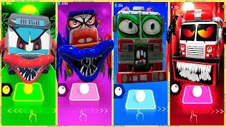 coffin dance - Fire Truck Zombie vs Scary Truck Eater vs Bus Killer vs Fire Truck Eater | Tiles HOP🚒