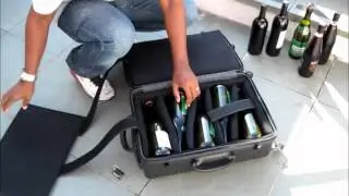 Mala para garrafas de vinho. Teste de resist&ecirc;ncia - Crash Test