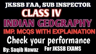 Indian GEOGRAPHY|important mcqs with explaination|examjuggad|jkssb class iv|jkssb FAA|wings