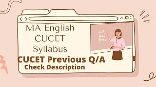 MA English CUCET PG 2022 Syllabus Master Degree Entrance Syllabus