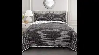 Lush Decor | Lavender Monique 3 Piece Reversible Print Pattern | Quilt Set-Full Queen