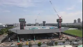 [Tokyo 2020 Games] Tokyo Aquatics Centre Time-Lapse Movie (Roof Lifted-up)