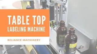Automatic Table Top Amber Glass Bottle Labeling Machine, manual sticker labeler equipment, RELIANCE