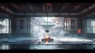 Relaxing Winter Music for Sleep Study Work | Japanese Campfire Fireplace Sounds
