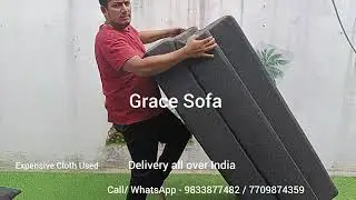 grey colour 3 seater sofabed cover removable washabl dr foam double bed 9999 callwhatsapp 9833877482