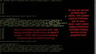 Multi-threaded software for algorithmic trading featuring machine learning / artificial intelligence