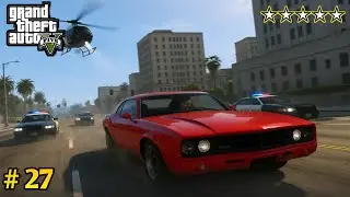 GTA 5 Downtown Police Chase &ndash; Helicopter & Muscle Car Escape!