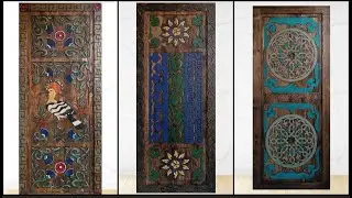 Hand Carved Painted Barn Sliding Wooden Doors /   Sliding Wooden Door Designs