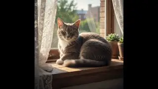 A Serene Afternoon The Quiet Kingdom of a SilverFurred Cat