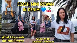 Coach Mini Rowan in Denim - What fits inside this cute little limited edition bag 😁💙🍒