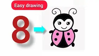 Easy Ladybug Drawing from Number 8 || ladybug drawing || ladybug drawing tutorial step by step 
