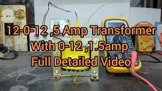 12-0-12 ,5Amp Transformer with 0-12 Aux Winding, full Transformer Data with Full Winding Detailes