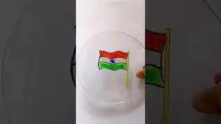 Indian Flag Drawing on glass #shorts #indianarmy #indianflag #republicday #soloart30