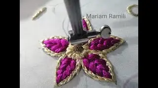وردة خماسية غير بالذقة خاص لجلابة البرد إلى قنات ابداعات التطريز مع مريم الرميلي