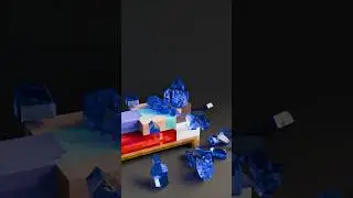 Blender Minecraft Fracture Simulation  || Blender || Blender 3d Simulation | Steve  #blender #shorts