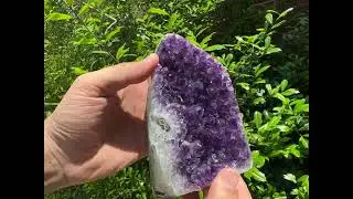 Natural Deep Purple Amethyst Cut Base Crystal Geode Specimen - RGD628