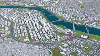 Portland Oregon USA 50km city 3d model