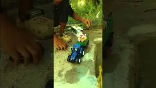 Unboxing RC Tractor & Trailer | Carrying Animals Across Bridge & Flooded Road Test