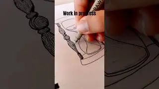 Drawing an hourglass with pen ⏳ 🖊️ #ink #pen #nf #drawing #tutorial #art #hourglass #time