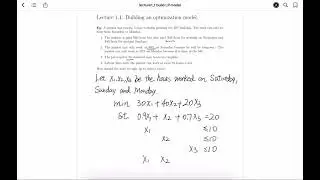 1 Building An Optimization Model 1