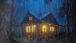 🌧️ Cozy Cabin Rain Sounds at Night | Deep Sleep, Relaxing & Stress Relief