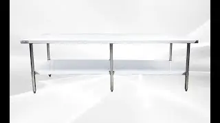 Double-layer thickened stainless steel table packing platform loading platform 96*30in WTSS-3096-418