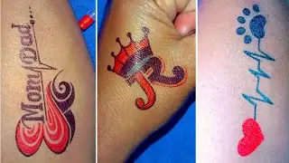 Mom Dad Tattoo || Diy Tattoo J+R Letter || Cute Tattoo for Girl❤️❤️  #temporarytattoo  #tattooartist