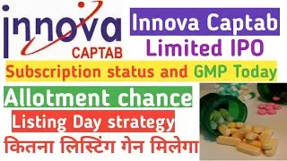 Innova Captab IPO Allotment Out ! Innova Captab IPO Subscription status & GMP Today !