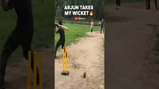 ARJUN TAKES MY WICKET🔥 #arjun #bowling #catchout #rcboys #cricket #shorts #youtubeshorts #vlog