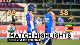 India vs Zimbabwe Full Highlights | 4th T20 Match 2024 #highlights #cricket