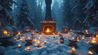 Peaceful Winter Night Ambient • Soft Piano Music with Snowy Forest Visuals