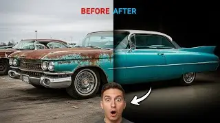 ASMR Car Restoration | Extreme Rust Removal on a 1959 Cadillac (Satisfying & Silent)