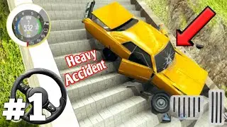 Crash💥Test Of Car In Death⚰Stairs😱| Beaming Drive Death Stairs Gameplay