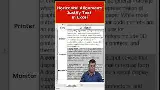 Horizontal Alignment:Justify Paragraph text in excel cell.#shorts #exceltips #exceltricks #excel