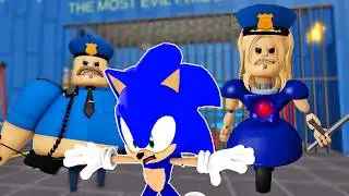 Sonic Played Police Girl! BARRY 2 Player Escape Prison V2! | Sonic Plays Roblox