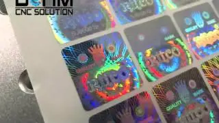 fiber BCJ20W laser marking machine mark on hologram stickers