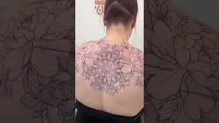 🌸 Incredible Mandala & Floral Upper Backpiece By Coupstattoo #tattuba #shorts #tattooartist #inked