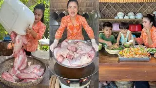 Amazing cooking skills: Yummy red fish cooking | Country mother cook for children