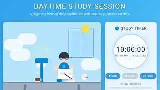 🌤️ Study With Me LIVE &mdash; 10 Hours | Aesthetic Blue Room | Relaxing Daytime Focus |Silent Study Stream