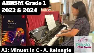 ABRSM Piano 2023 - 2024 Grade 1 A3 Minuet in C - A. Reinagle