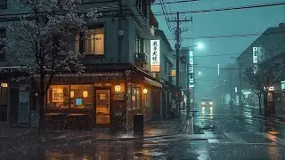 Rainy Night Café in Japan 🌧️ Soft Lofi Beats & Warm Ambience for Sleep