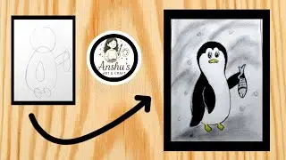 Cute penguin drawing step by step/ penguin drawing with pencil #art #viral #artandcraft