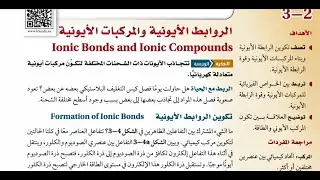 الفصل الثالث الدرس الثانى الروابط الأيونية و المركبات الأيونية