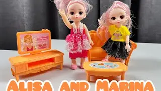 Alisa and Maria are Very Happy About their New Sofa, Table, and TV @FatiASMR1 