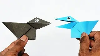 Moving Paper Crow Ideas | How To Make Crow With Paper | Origami Paper Toys Antistress